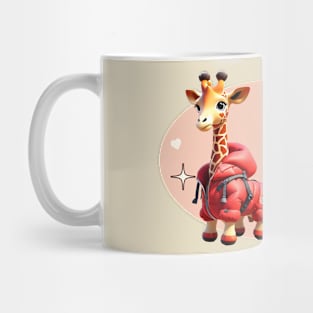 Cute Giraffe personified with red jacket Kids Mug